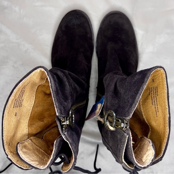 NWT Aqua Sofft Sharnell Charcoal Lace Up Boots Waterproof Western boho Sz6 Rodeo - Picture 10 of 14